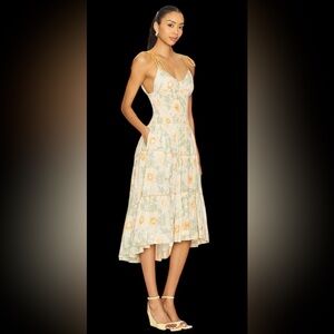 NWT Free People Adriel Midi Dress in Ivory Combo Size Large